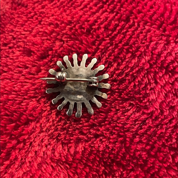 Zuni Sterling Silver Needle Point Turquoise Brooch Pin. - Picture 5 of 8